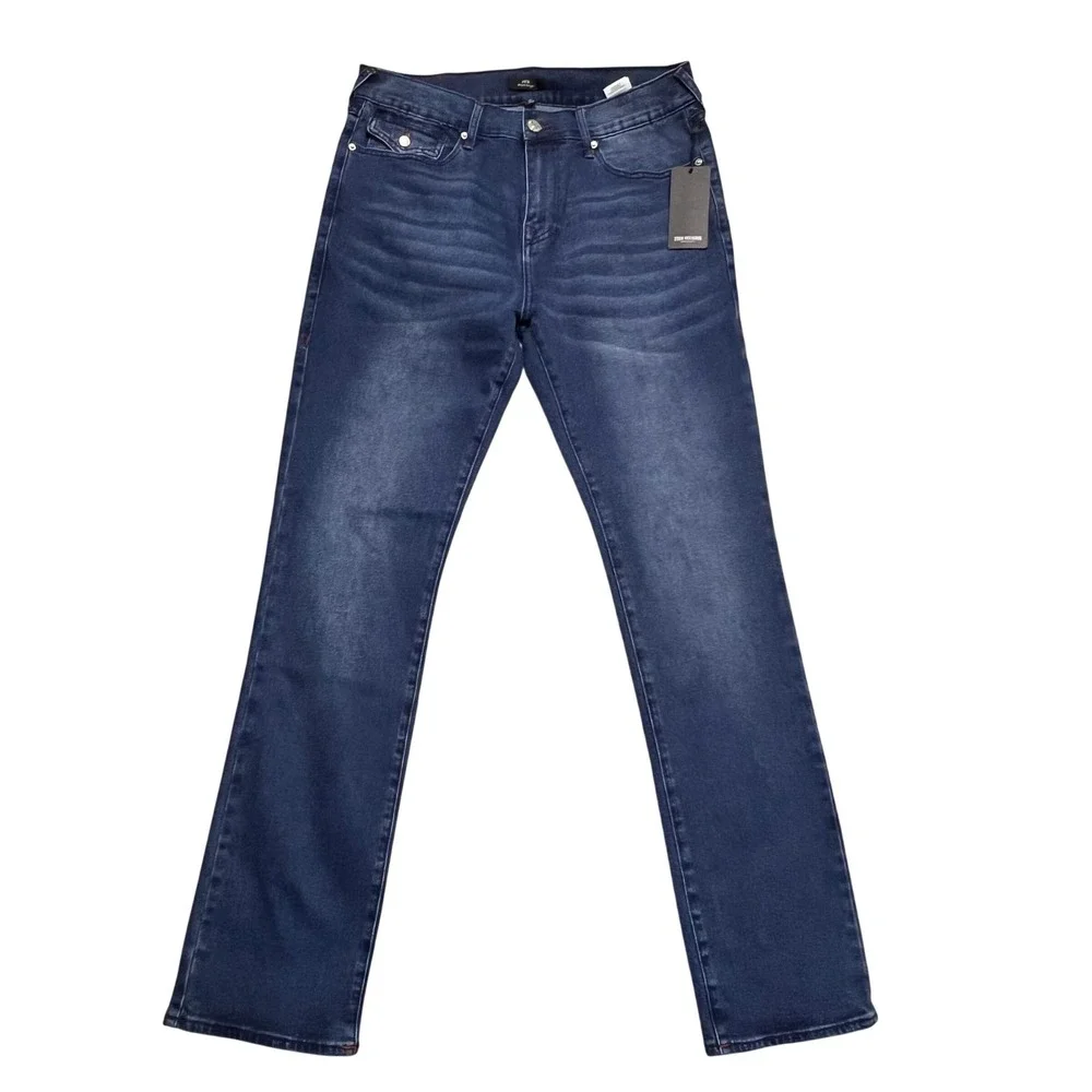True Religion Ricky Relaxed Straight Mens Jeans Medium Rustic Barn Wash Size 34
